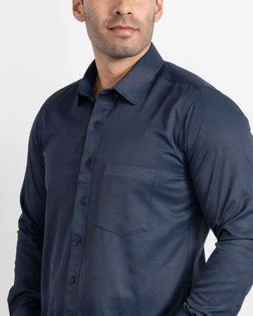 Camisa Mancorna Azul Oscuro