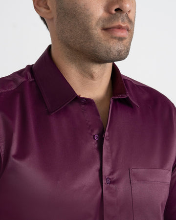 Camisa Formal Satín Uva