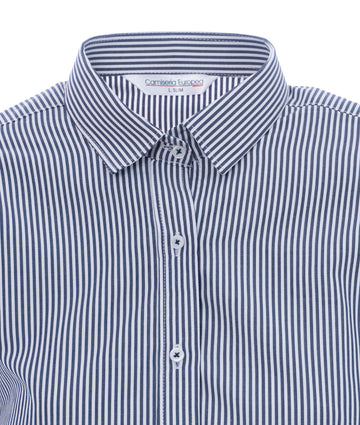 Camisa Mujer Rayas Azul Oscuro
