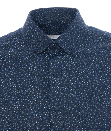 Camisa Azul Oscura Print