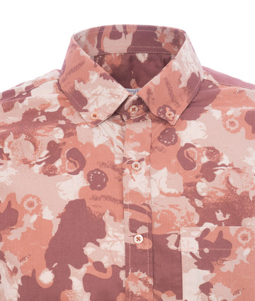 Camisa Hawaiana Vino Tinto