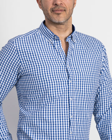 Camisa Cuadros Unicolor Azul Rey
