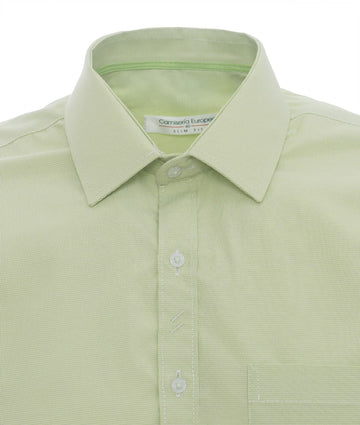 Camisa Textura Verde Menta.