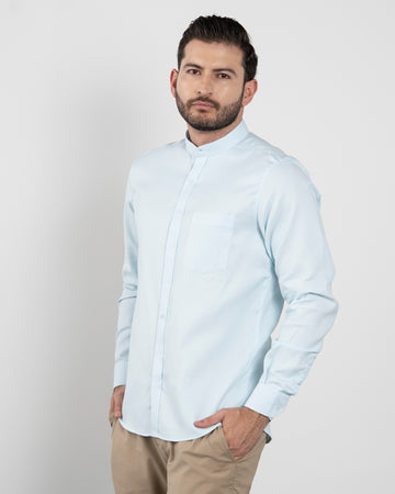 Camisa Cuello Mao Verde Menta