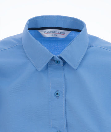 Camisa Azul Clara Lineas Mujer