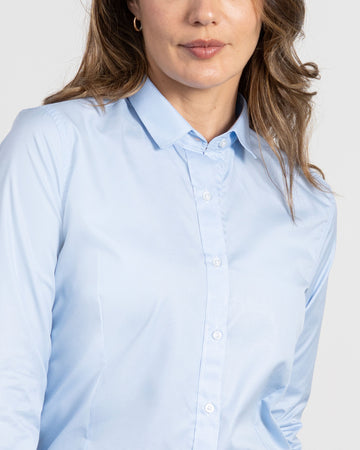 Camisa Solo Fondo Azul Clara Textura Mujer 1