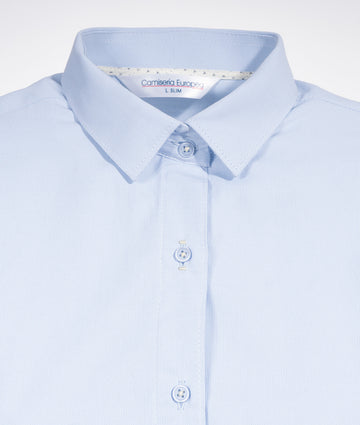 Camisa Solo Fondo Azul Claro Rayas Mujer