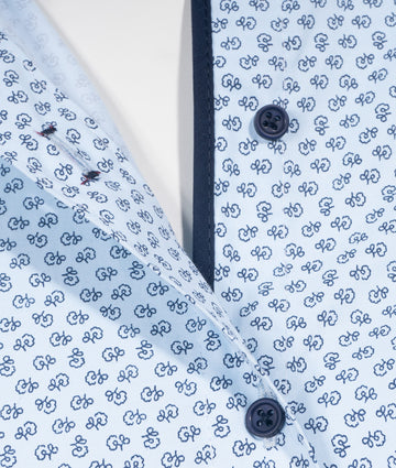 Camisa Print Flores Azul Clara Mujer