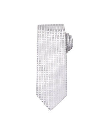Corbata Cuadros Gris Clara