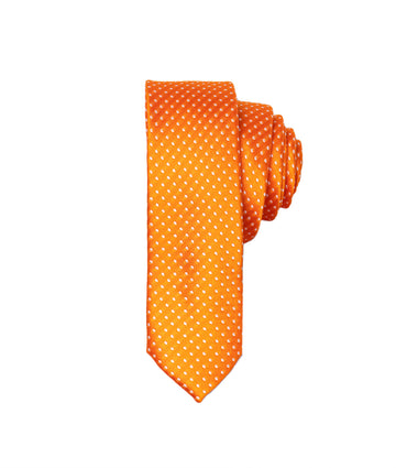 Corbata Naranja Puntos Blancos