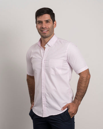 Camisa Rayas Rosada Clara
