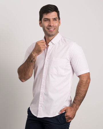 Camisa Rayas Rosada Clara