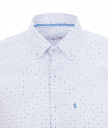 Camisa Print Puntos Azul y Negro