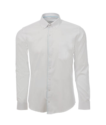 Camisa Oxford Blanca Línea Azul