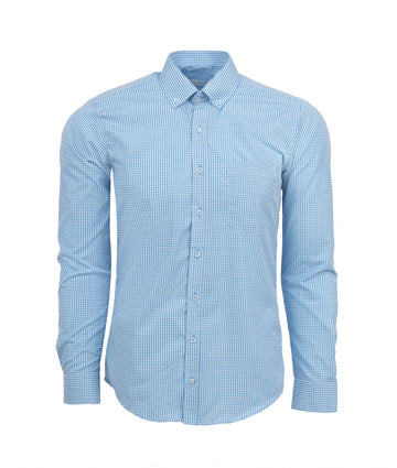Camisa Cuadros Unicolor Azul Clara