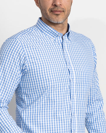 Camisa Cuadros Unicolor Azul Clara1