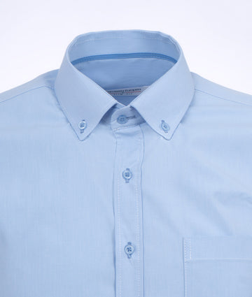 Camisa Solo Fondo Azul Detalle Cuello