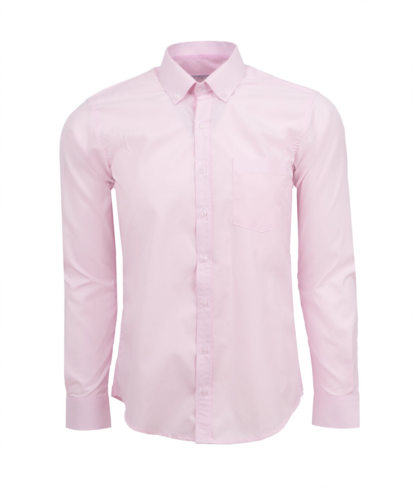 Camisa Solo Fondo Rosado Claro  Detalle Cuello