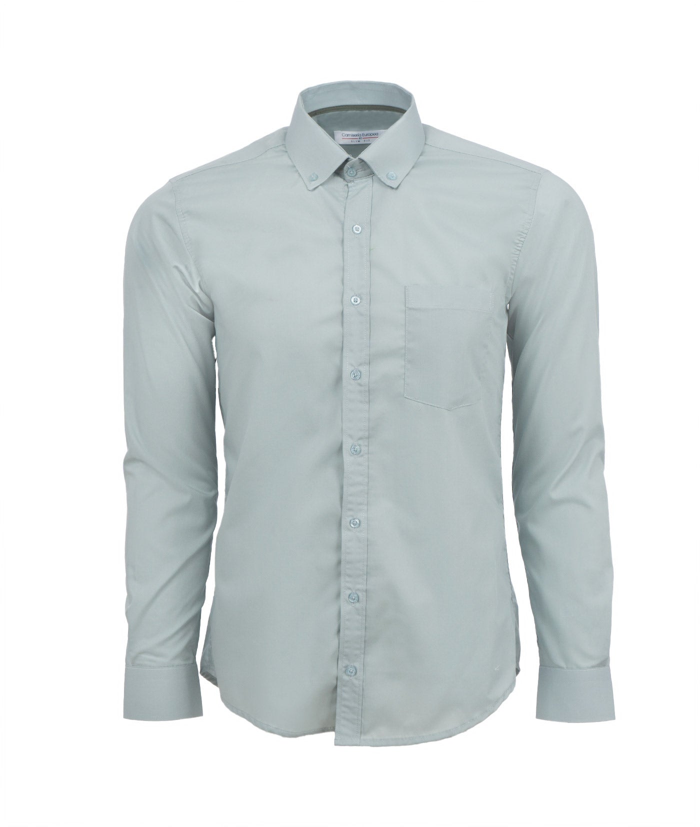 Camisa Solo Fondo Verde Detalle Cuello