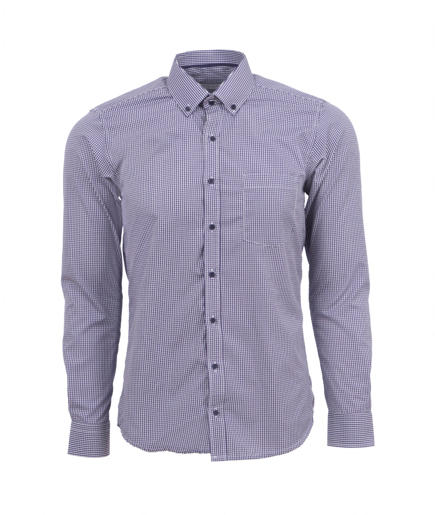 Camisa Cuadros Violeta Uva Detalle Cuello