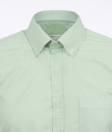 Camisa Textura Verde Lima Detalle Cuello