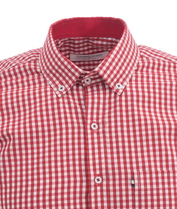 Camisa Cuadros Manga Corta Roja