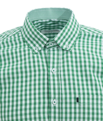 Camisa Cuadros Manga Corta Verde