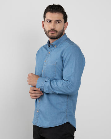 Camisa Tipo Jean Azul Claro