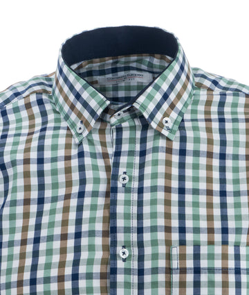 Camisa Cuadros Manga Larga Lineas Verde