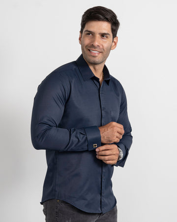Camisa Mancorna Azul Oscuro