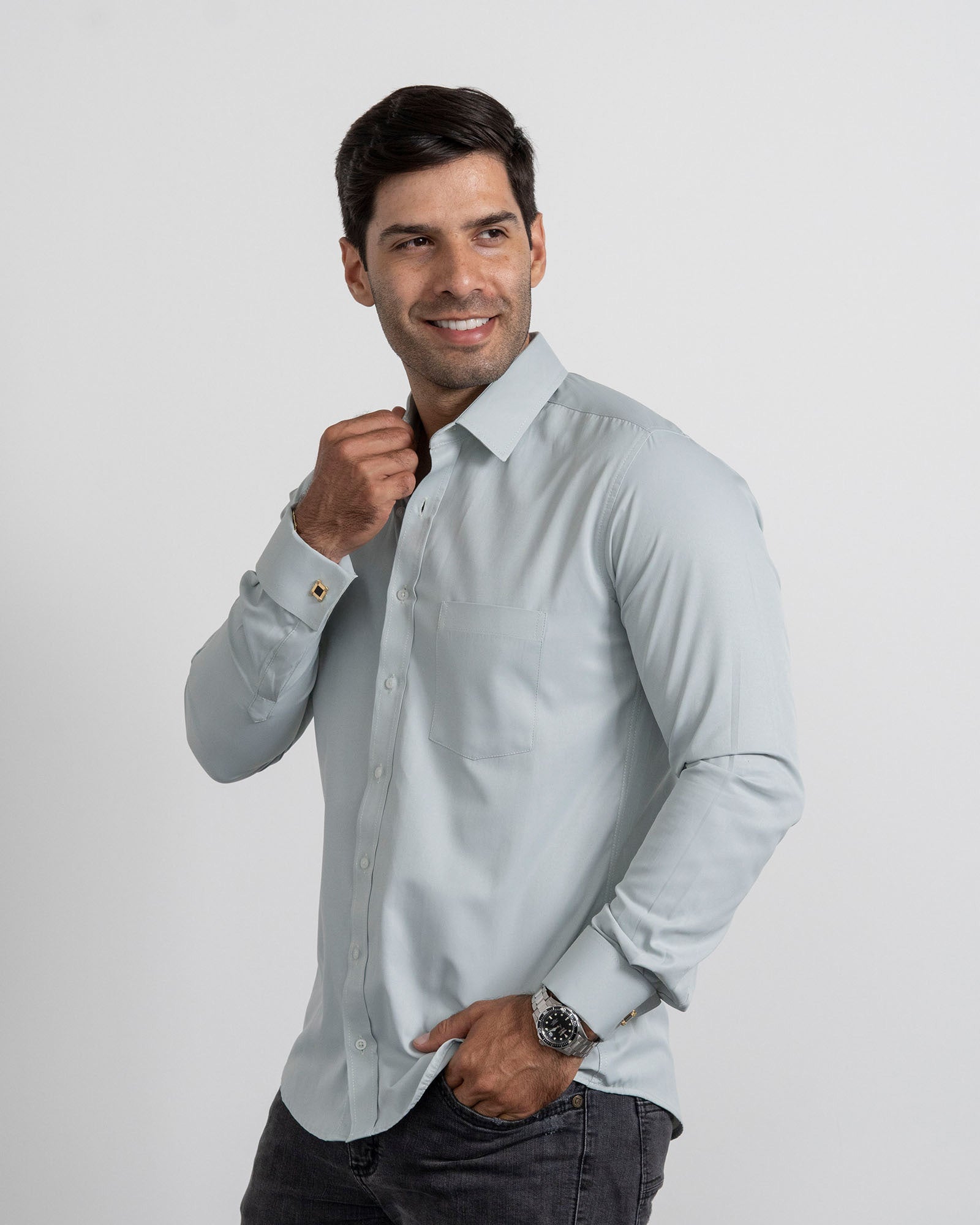 Camisa Mancorna Verde Claro