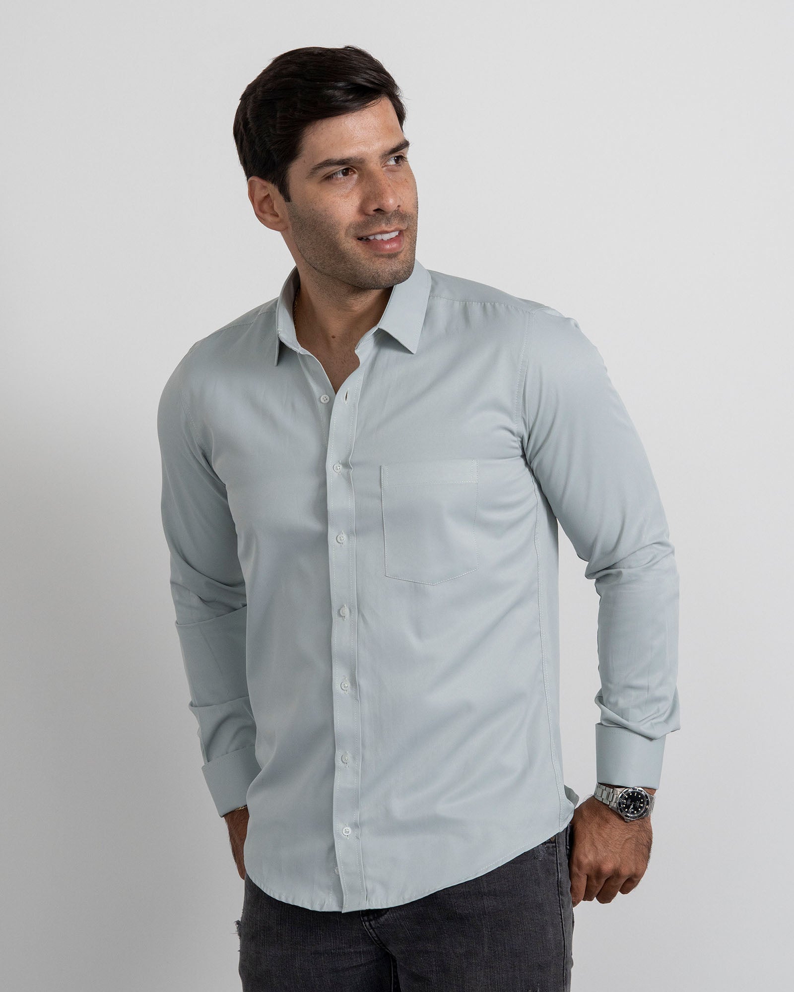 Camisa Mancorna Verde Claro
