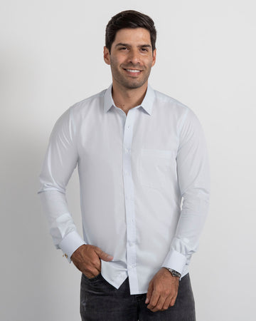 Camisa Mancorna Azul Claro