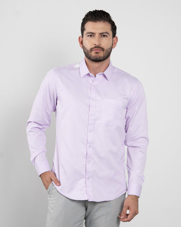 Camisa Formal Satín Lila