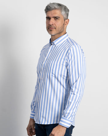 Camisa Rayas Azul Clara