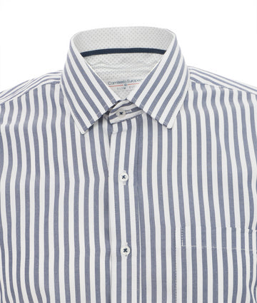 Camisa Rayas Azul Oscura