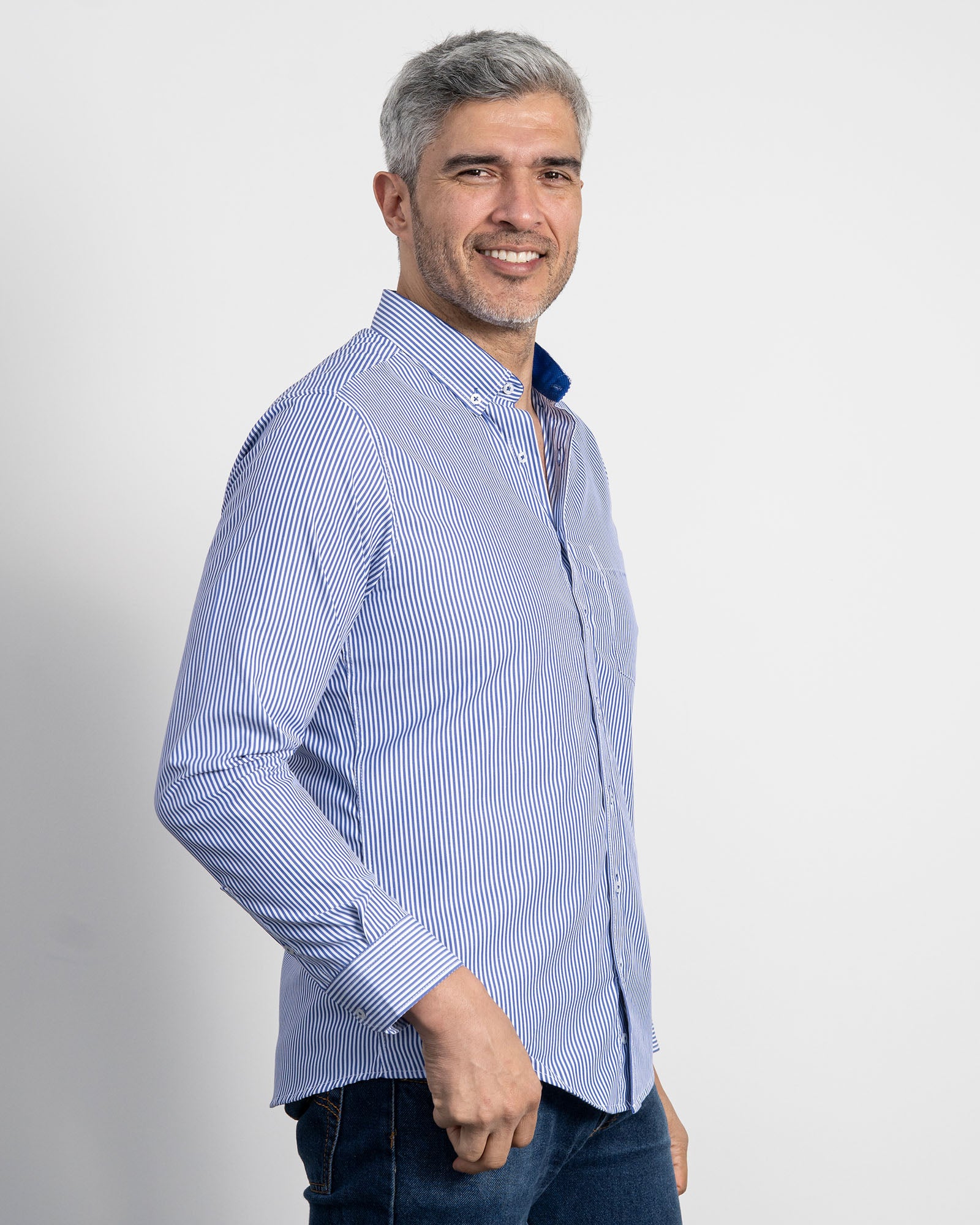 Camisa Rayas Azul