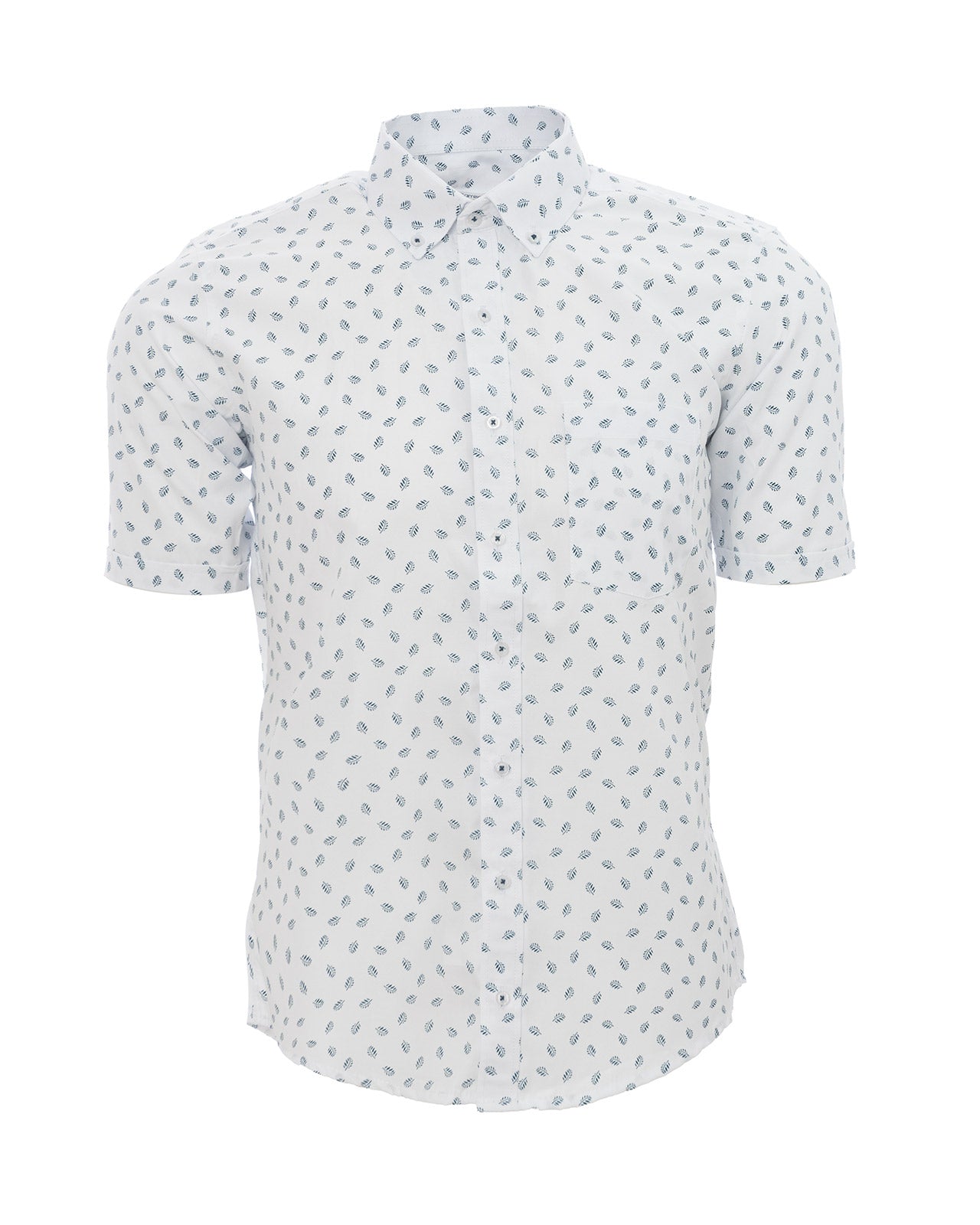 Camisa Blanca Hojas Verde