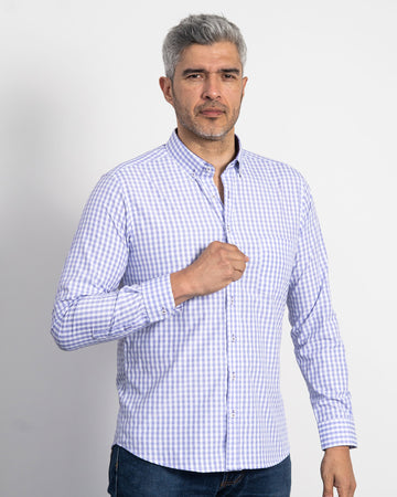 Camisa Cuadros Unicolor Lila
