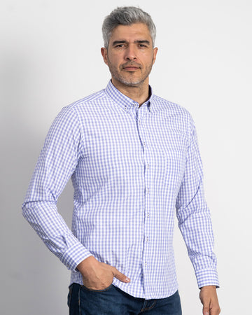 Camisa Cuadros Unicolor Lila