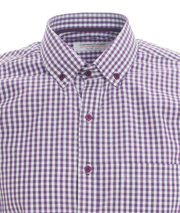 Camisa Cuadros Unicolor Morada