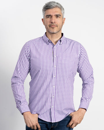 Camisa Cuadros Unicolor Morada