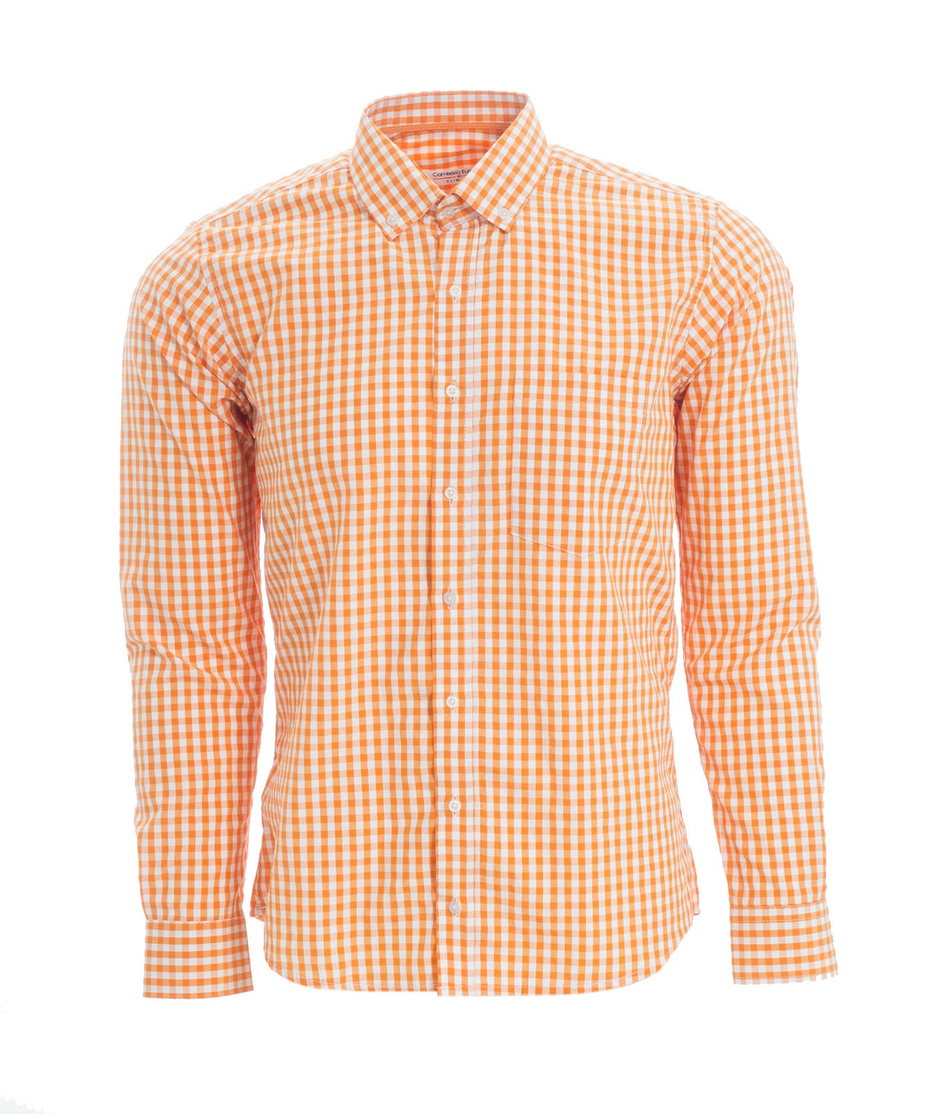 Camisa Cuadros Unicolor Naranja