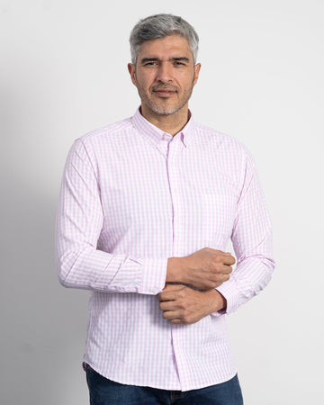 Camisa Cuadros Unicolor Rosada
