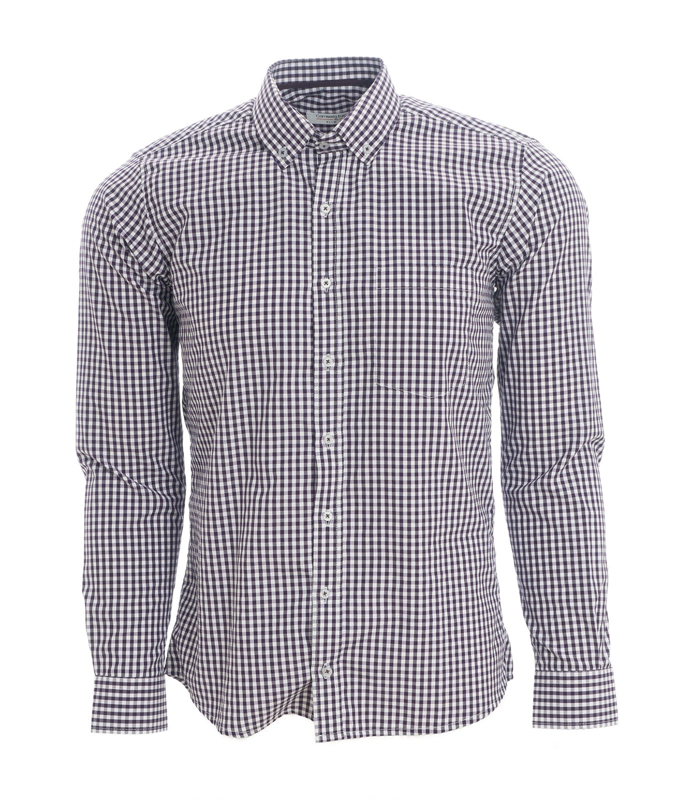 Camisa Cuadros Unicolor Morada Oscura