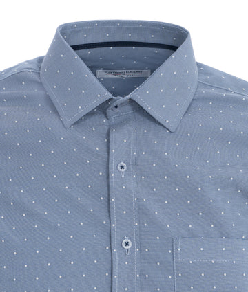 Camisa Azul Puntos Blancos