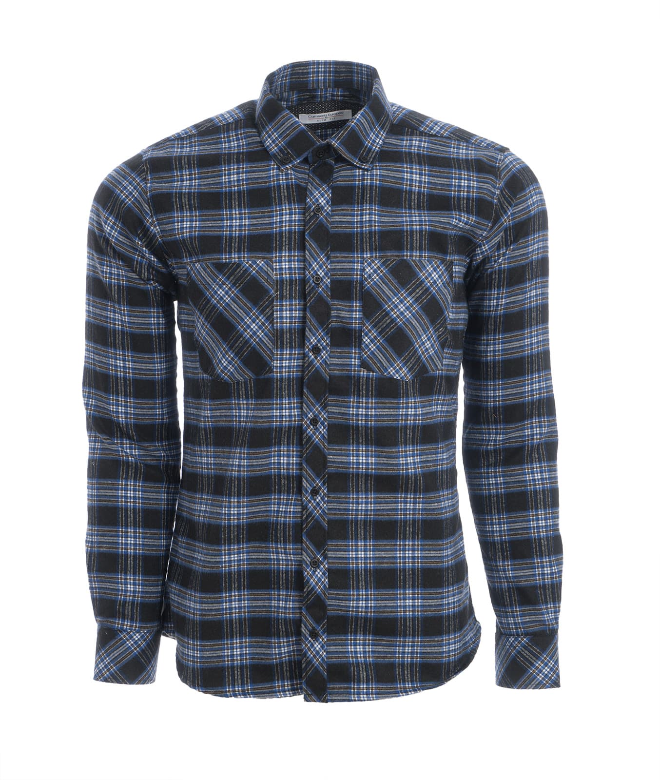 Camisa Leñadora Azul Oscura Cuadros Azul Claro