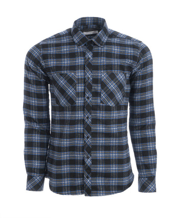 Camisa Leñadora Azul Oscura Cuadros Azul Claro