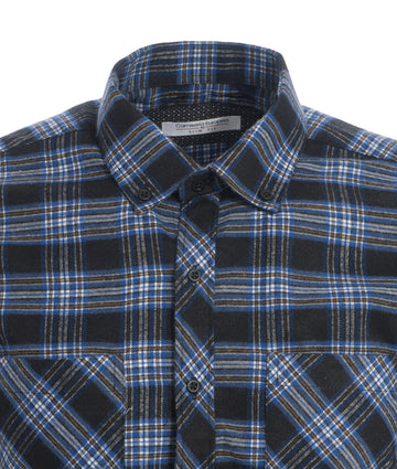 Camisa Leñadora Azul Oscura Cuadros Azul Claro