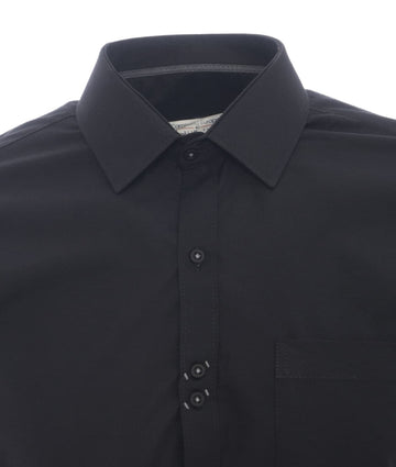 Camisa Solo Fondo Negra Detalle Cuello